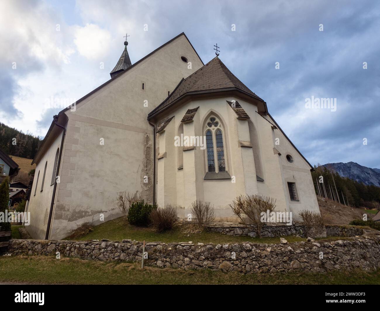 Chiesa filiale di San Nicola, primo gotico, Pichl, comune di Tragoess-St Katharein, Stiria, Austria Foto Stock