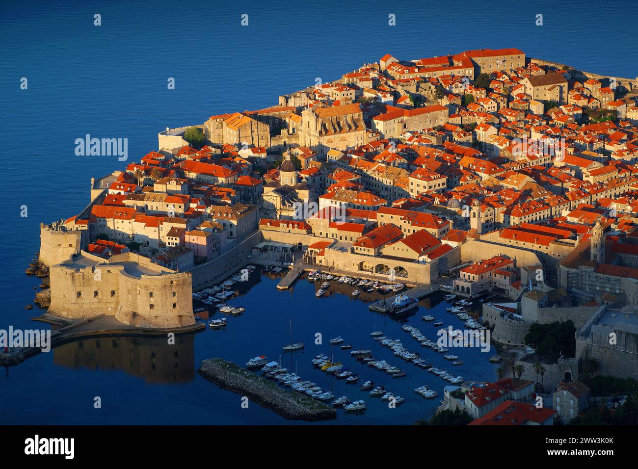 Croazia, Dubrovnik, crepuscolo, Dalmazia Foto Stock