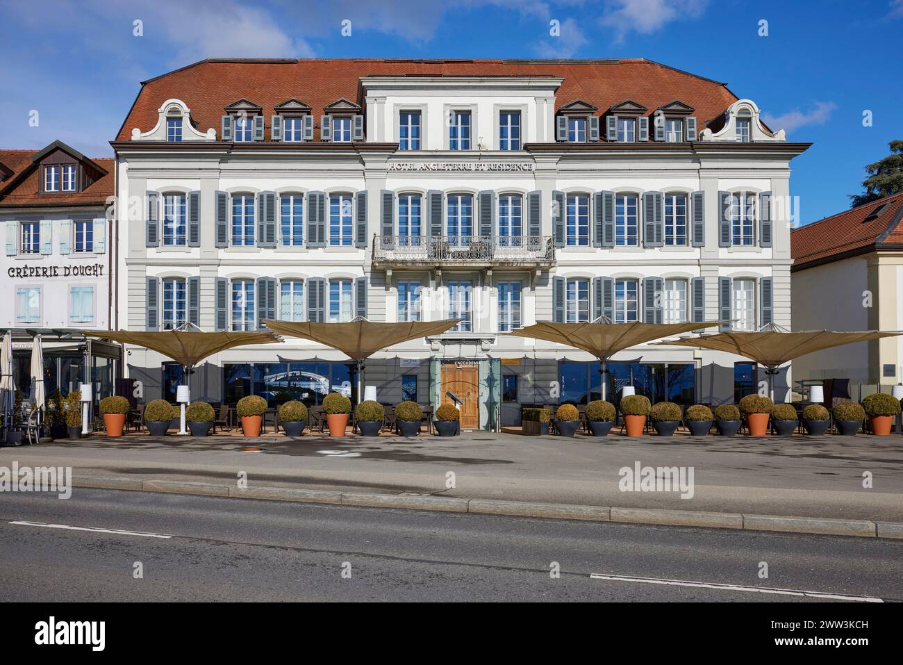 Hotel Angleterre et Residence nel quartiere Ouchy, Losanna, quartiere di Losanna, Vaud, Svizzera Foto Stock