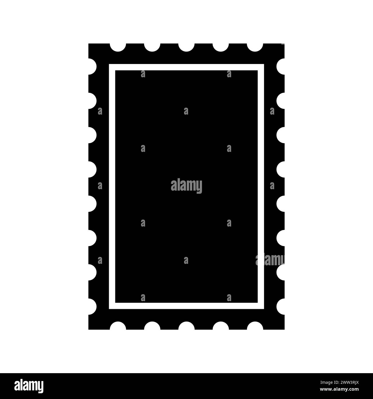 icona del post timbro vettoriale nero su sfondo bianco Illustrazione Vettoriale