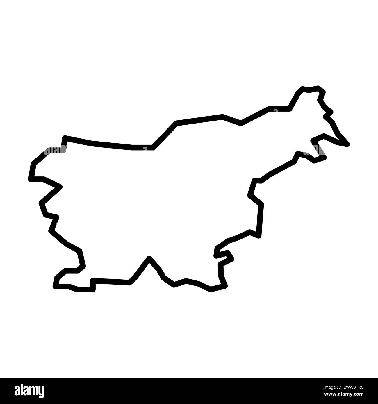 mappa del contorno della slovenia vettoriale su sfondo bianco Illustrazione Vettoriale