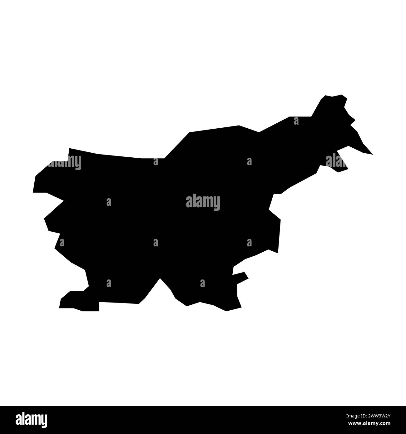 mappa vettoriale nera slovenia su sfondo bianco Illustrazione Vettoriale