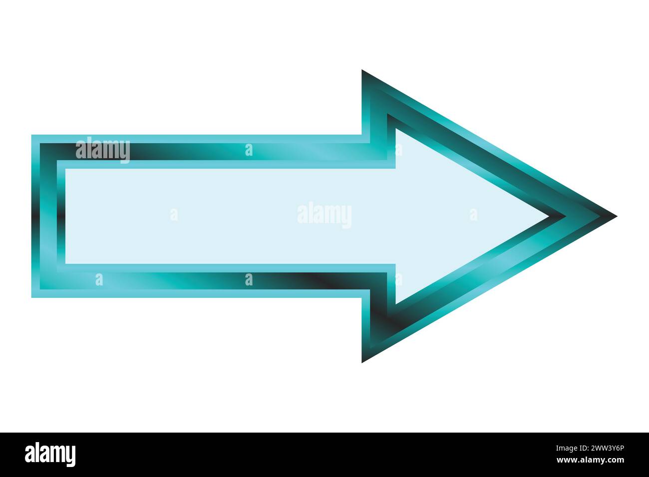 Freccia. Freccia grande con colori sfumati. Simbolo freccia. Forma geometrica freccia gradiente Illustrazione Vettoriale