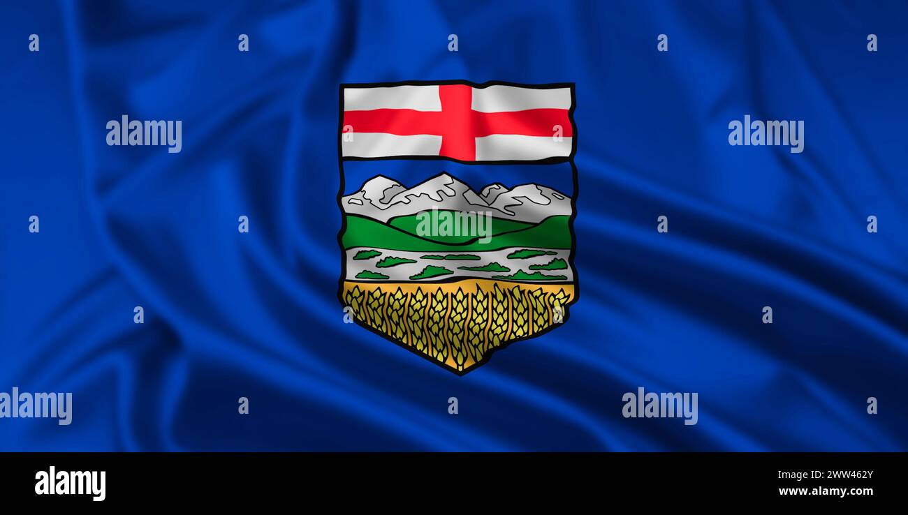 Bandiera della provincia canadese dell'Alberta, con effetto Ripple Foto Stock