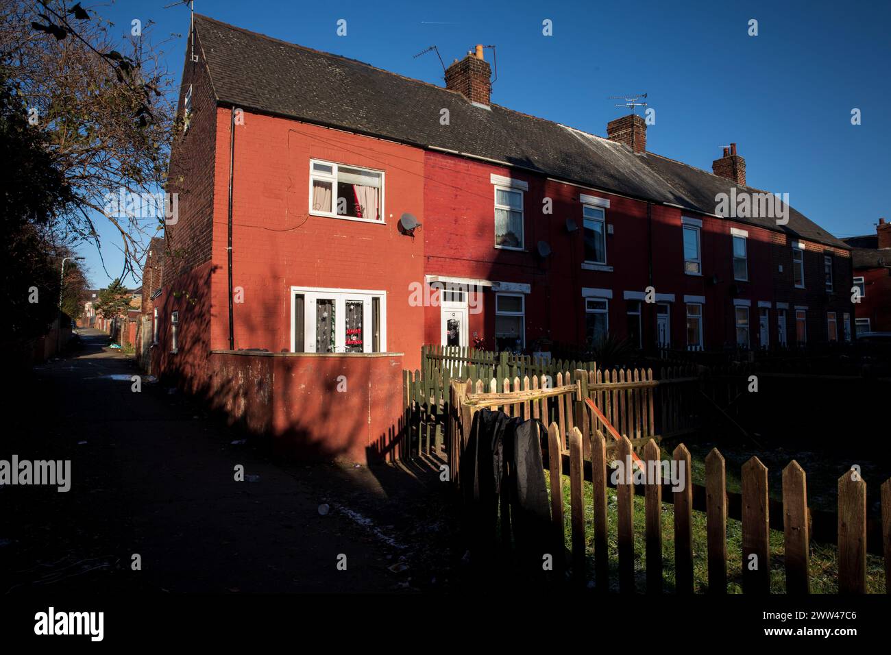 L'ex città mineraria di Goldthorpe, Barnsley, South Yorkshire, Regno Unito. Foto Stock