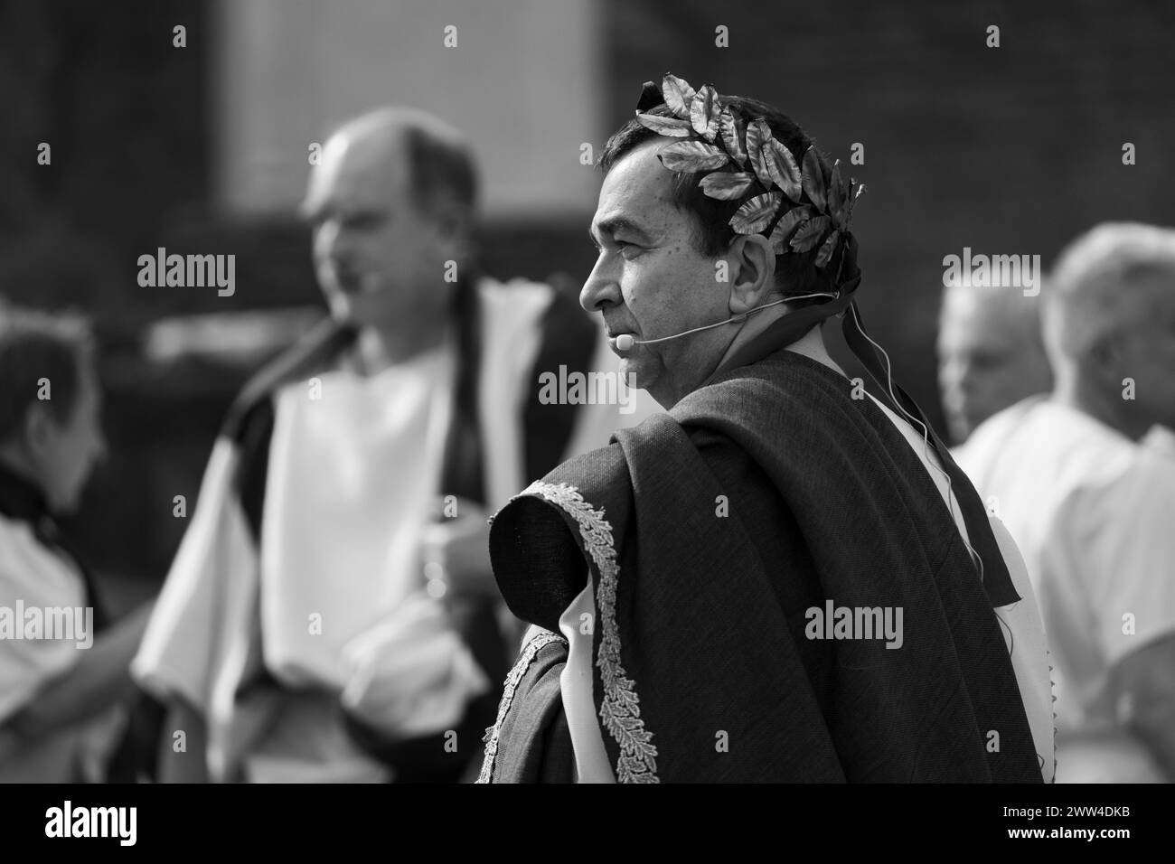 Roma, Italia, 15 marzo 2024 - rievocazione storica delle Idi di marzo realizzata dal gruppo storico Romano nell'area Sacra di largo Argentina a Roma. Crediti: Luigi de Pompeis / Alamy Live News Stock Photo Foto Stock