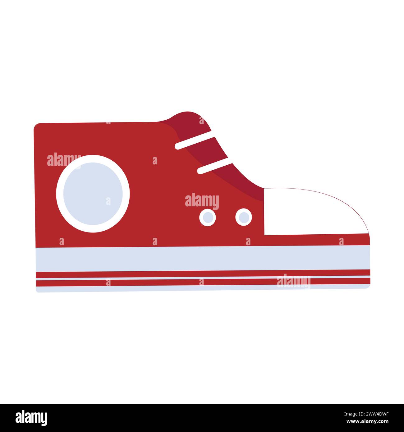 Icona della sneaker rossa bianca Illustrazione Vettoriale