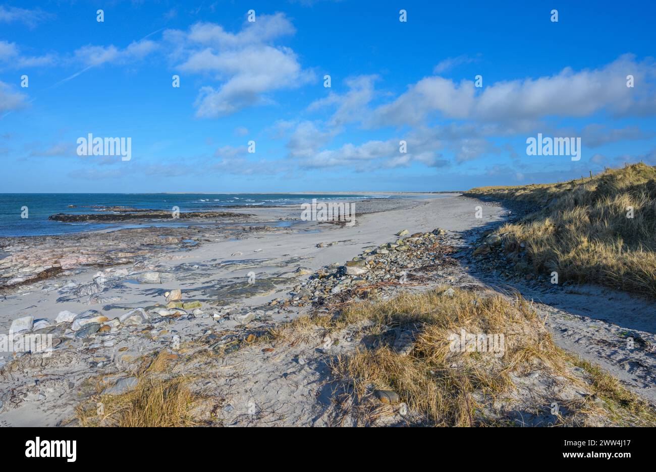 Kildonan Beach, Isola di South Uist, Ebridi esterne, Scozia, Regno Unito Foto Stock