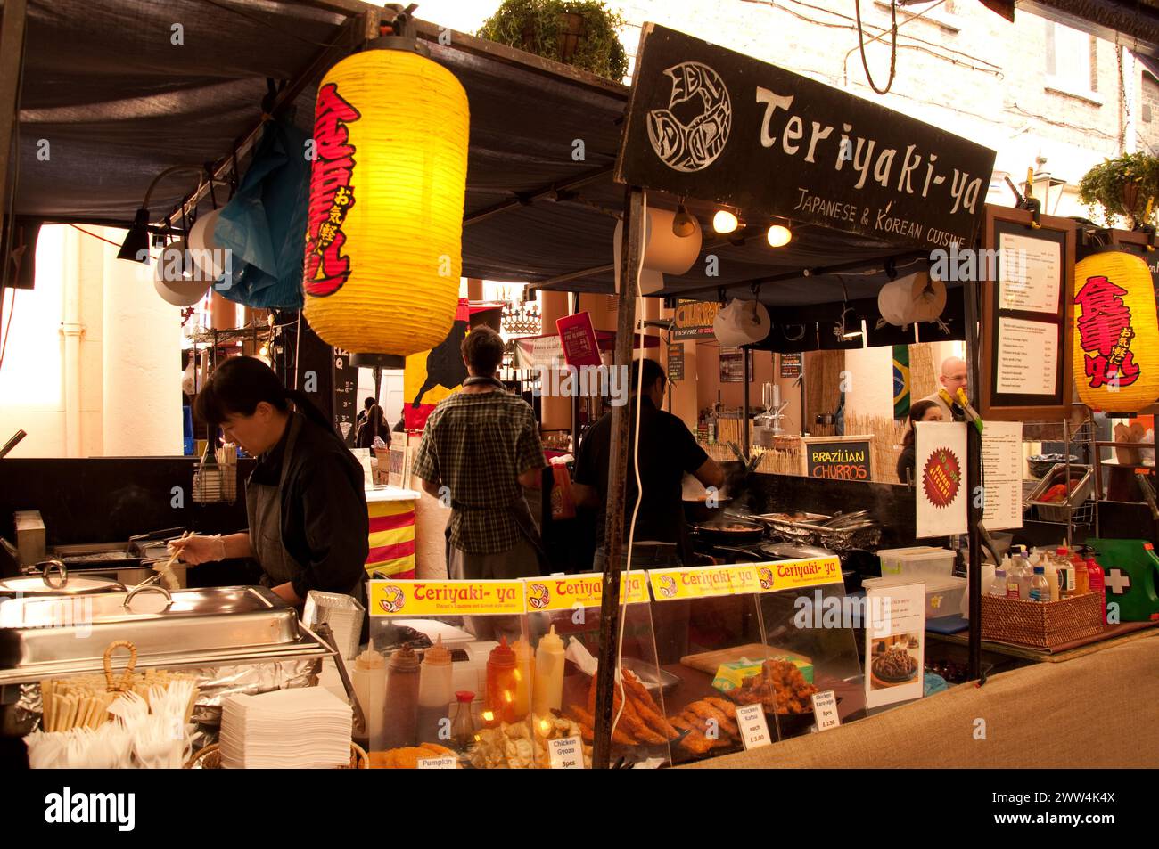 Terikaki Stall, Greenwich Market, Greenwich, South London, Regno Unito Foto Stock