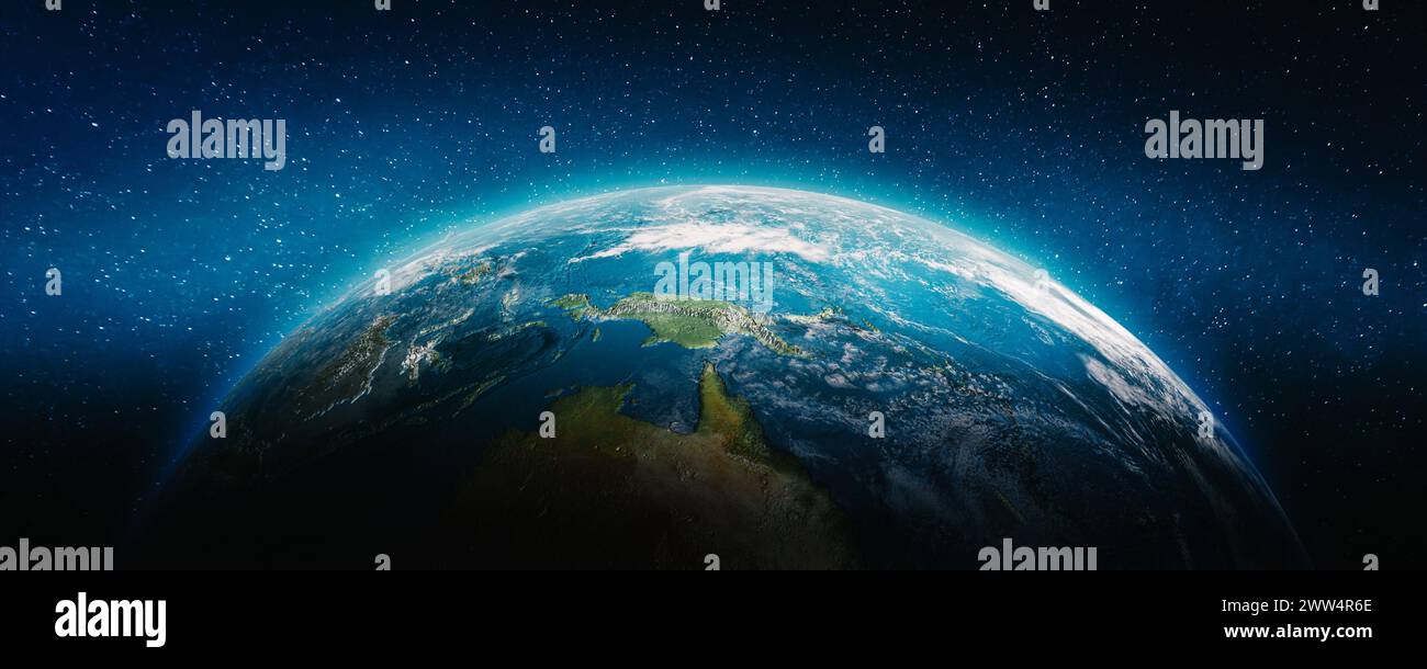 Pianeta Terra Oceania. Elementi di questa immagine forniti dalla NASA. rendering 3d. Foto Stock