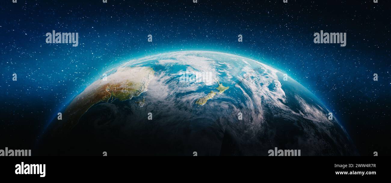 Pianeta Terra Australia e Oceania. Elementi di questa immagine forniti dalla NASA. rendering 3d. Foto Stock