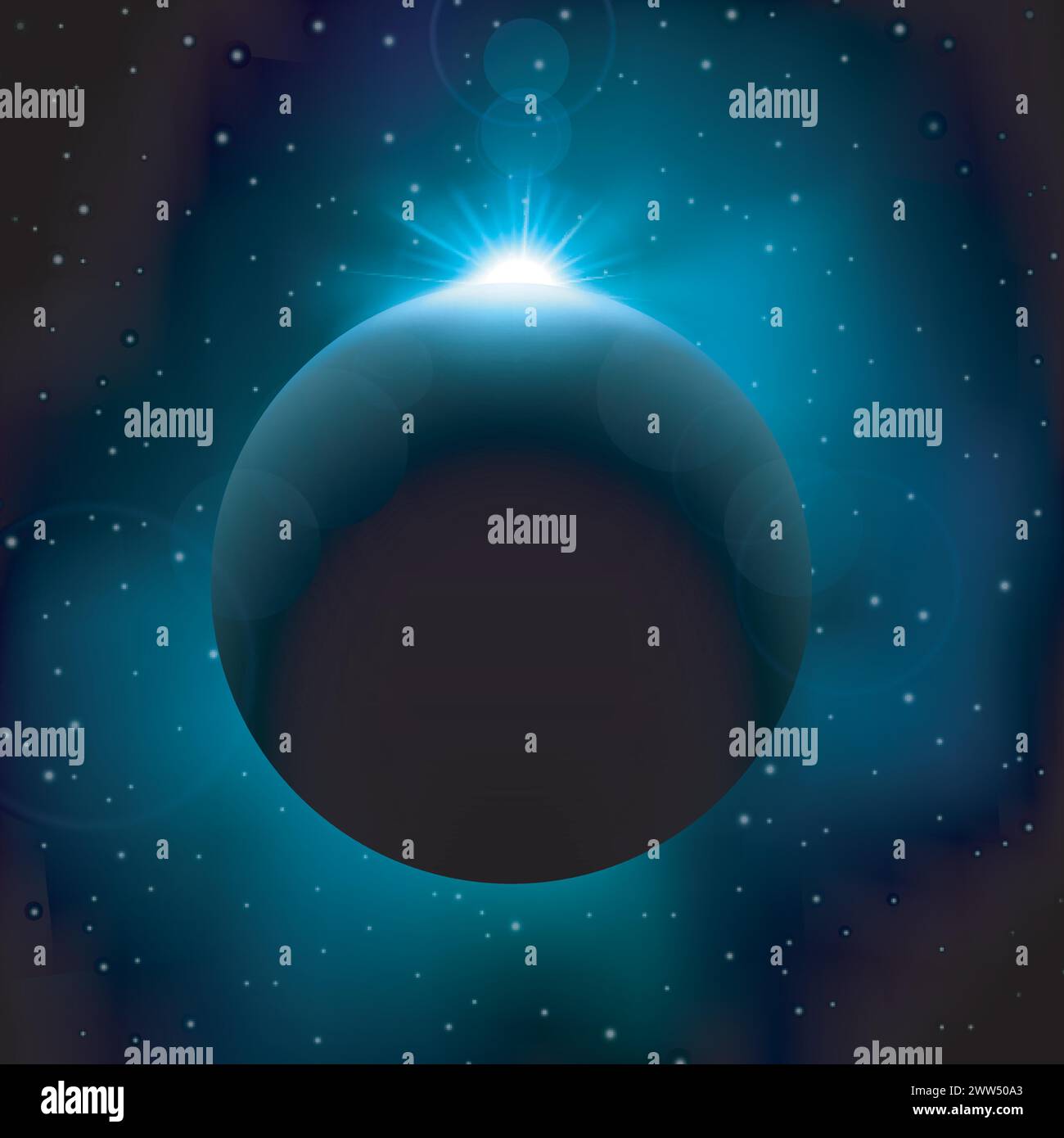 Eclissi lunare nello spazio, illustrazione vettoriale Illustrazione Vettoriale