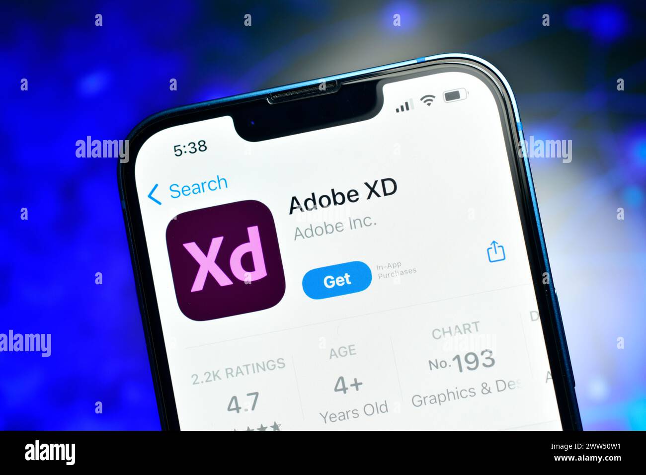 Nuova Delhi, India 20 marzo 2024:- Adobe XD app su smartphone utilizzata per sviluppare il design vettoriale su mac e pc Foto Stock