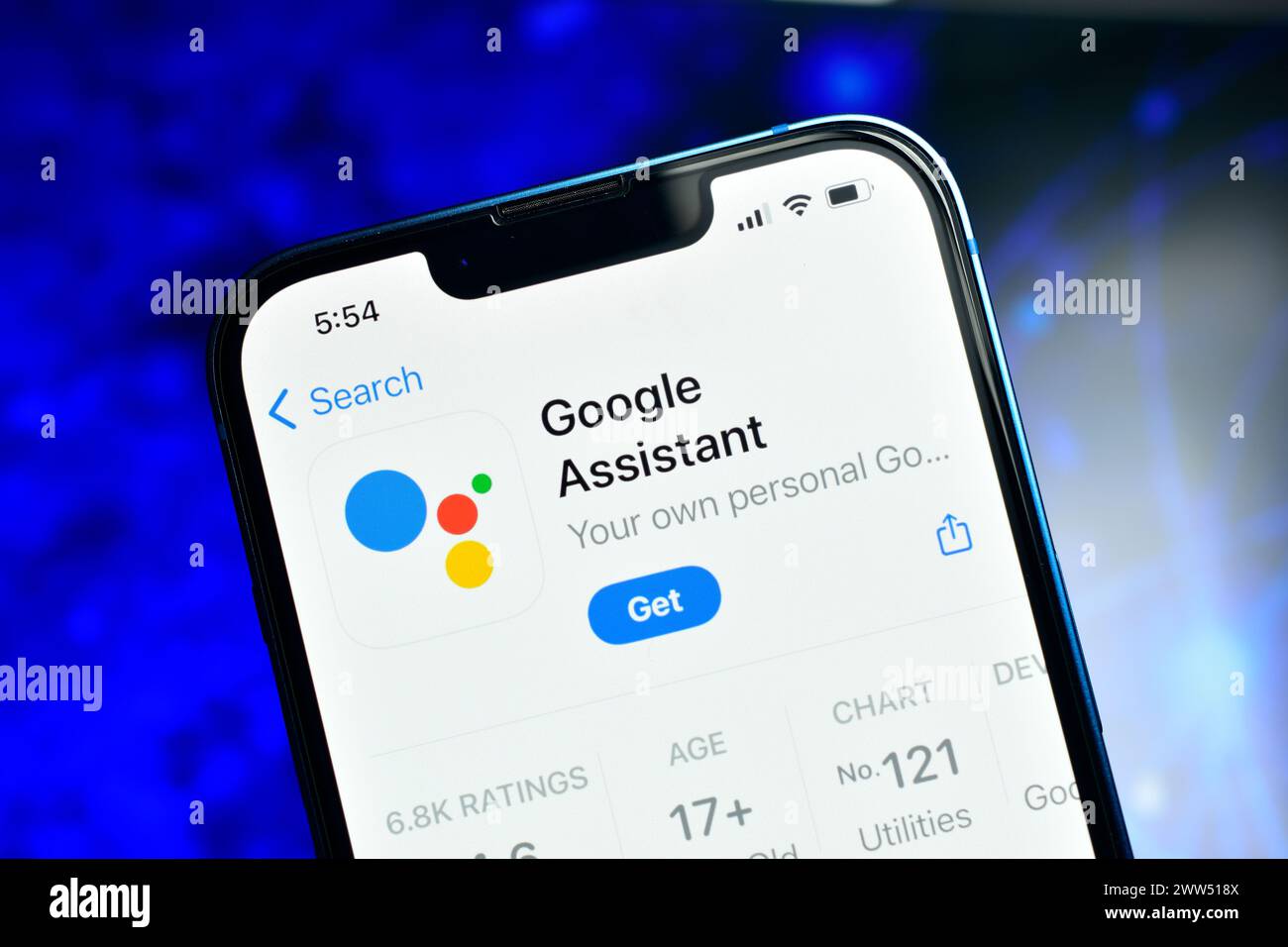 Nuova Delhi, India 20 marzo 2024:- Google Assistant app su smartphone utilizzata per chattare con google ai Foto Stock