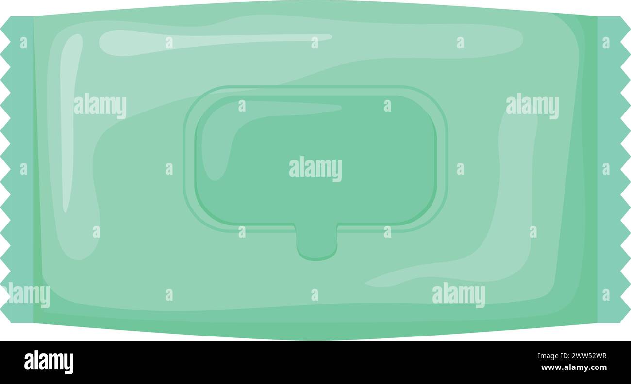 Confezione di salviette umidificate. Icona dei tessuti cosmetici Cartoon isolata su sfondo bianco Illustrazione Vettoriale
