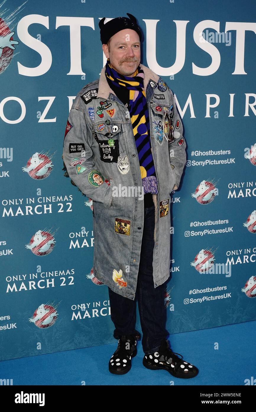 Rufus Hound arriva per la proiezione di gala britannica di Ghostbusters: Frozen Empire, all'Ham Yard Hotel di Londra. Data foto: Giovedì 21 marzo 2024. Foto Stock