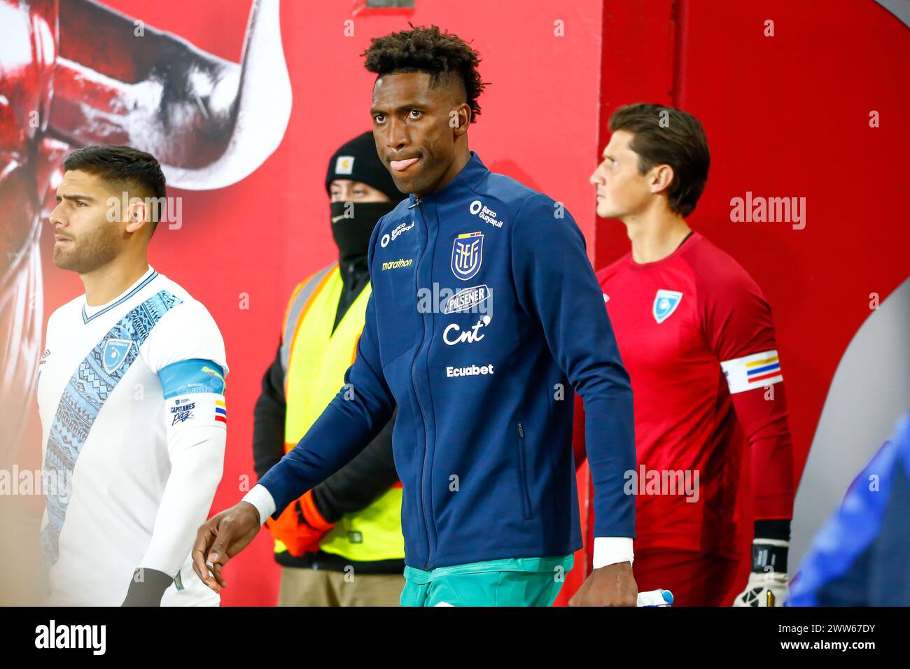 Harrison, Stati Uniti. 21 marzo 2024. Alexander Domínguez dell'Ecuador durante una partita contro il Guatemala in un'amichevole internazionale alla Red Bull Arena nella città di Harrison nel New Jersey negli Stati Uniti questo giovedì 21 marzo Credit: Brazil Photo Press/Alamy Live News Foto Stock