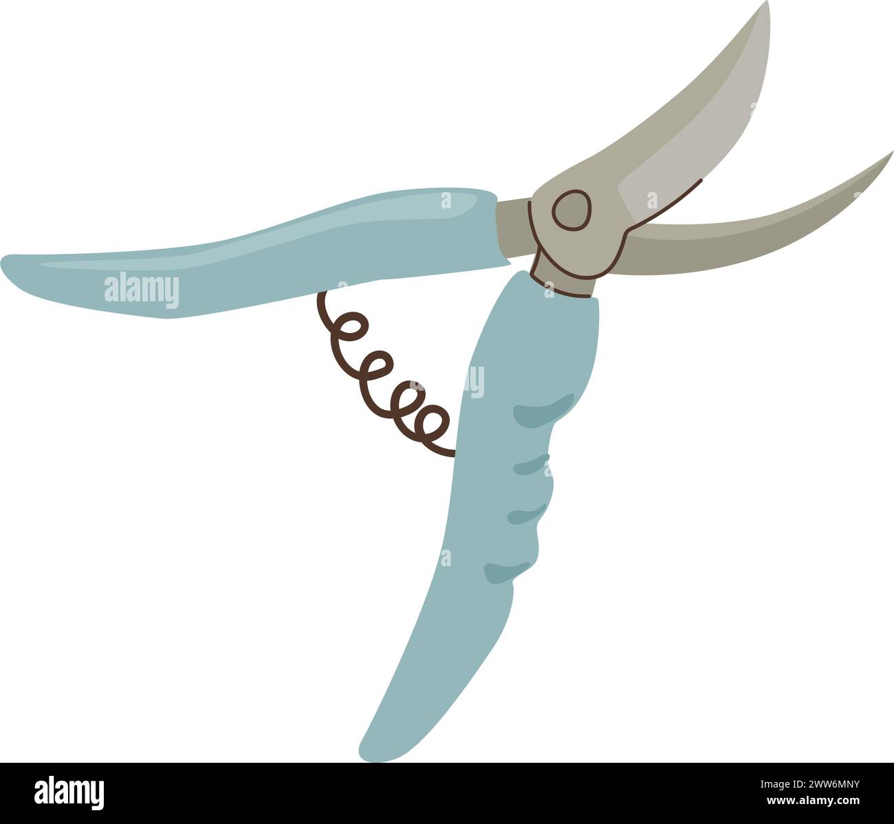 Forbici da giardino per impianti di taglio, accessori per il lavoro in giardino Illustrazione Vettoriale