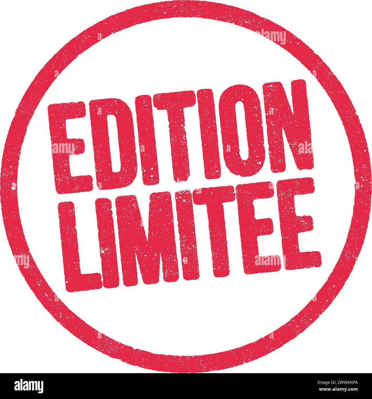 Illustrazione vettoriale della parola Edition Limitee (edizione limitata in francese) con inchiostro rosso Illustrazione Vettoriale