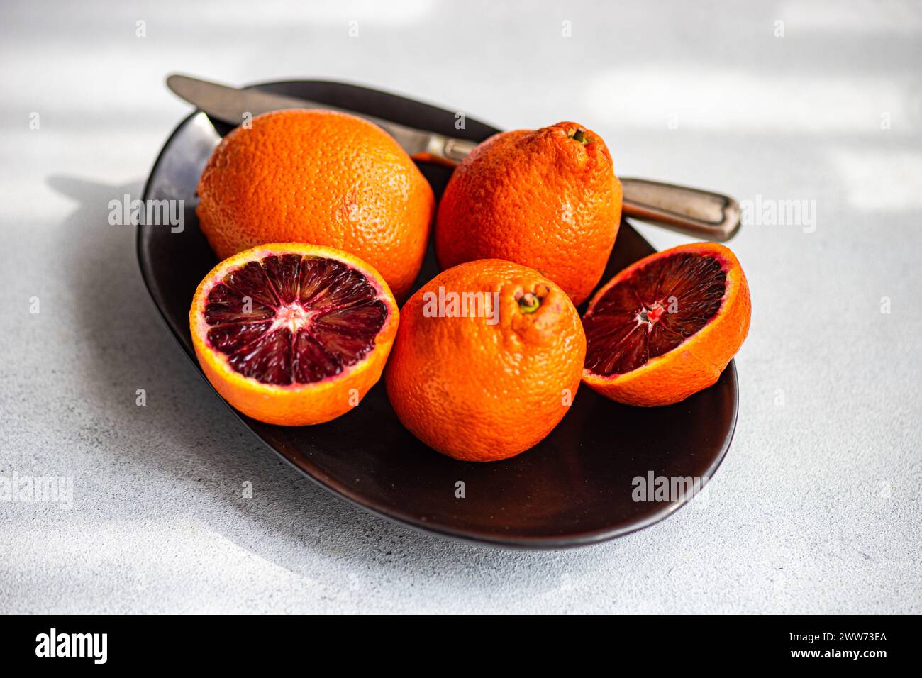 Varietà di arance rosse mature organiche Foto Stock