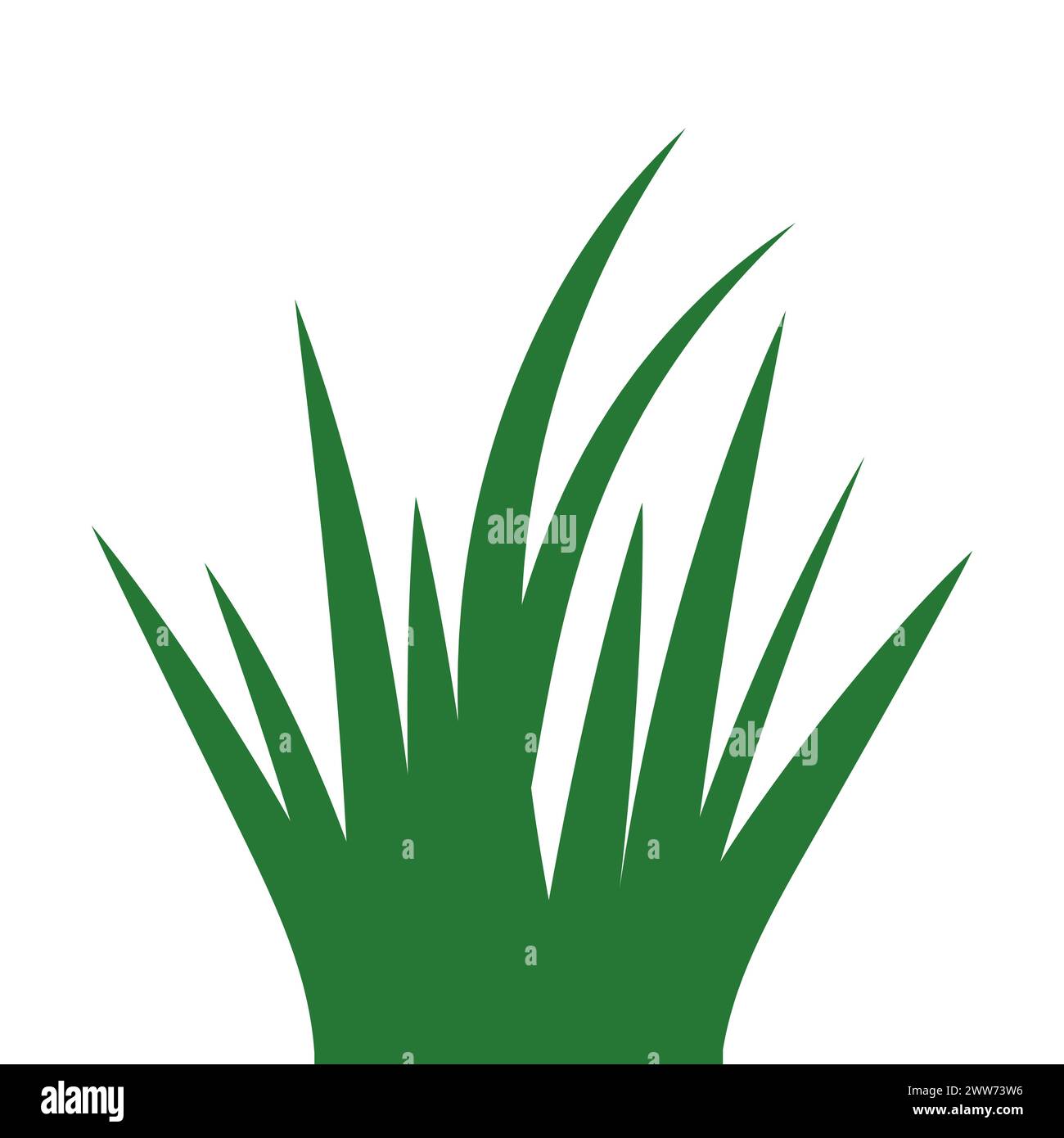 Icona erba verde, parte del prato erba cespuglio Illustrazione Vettoriale
