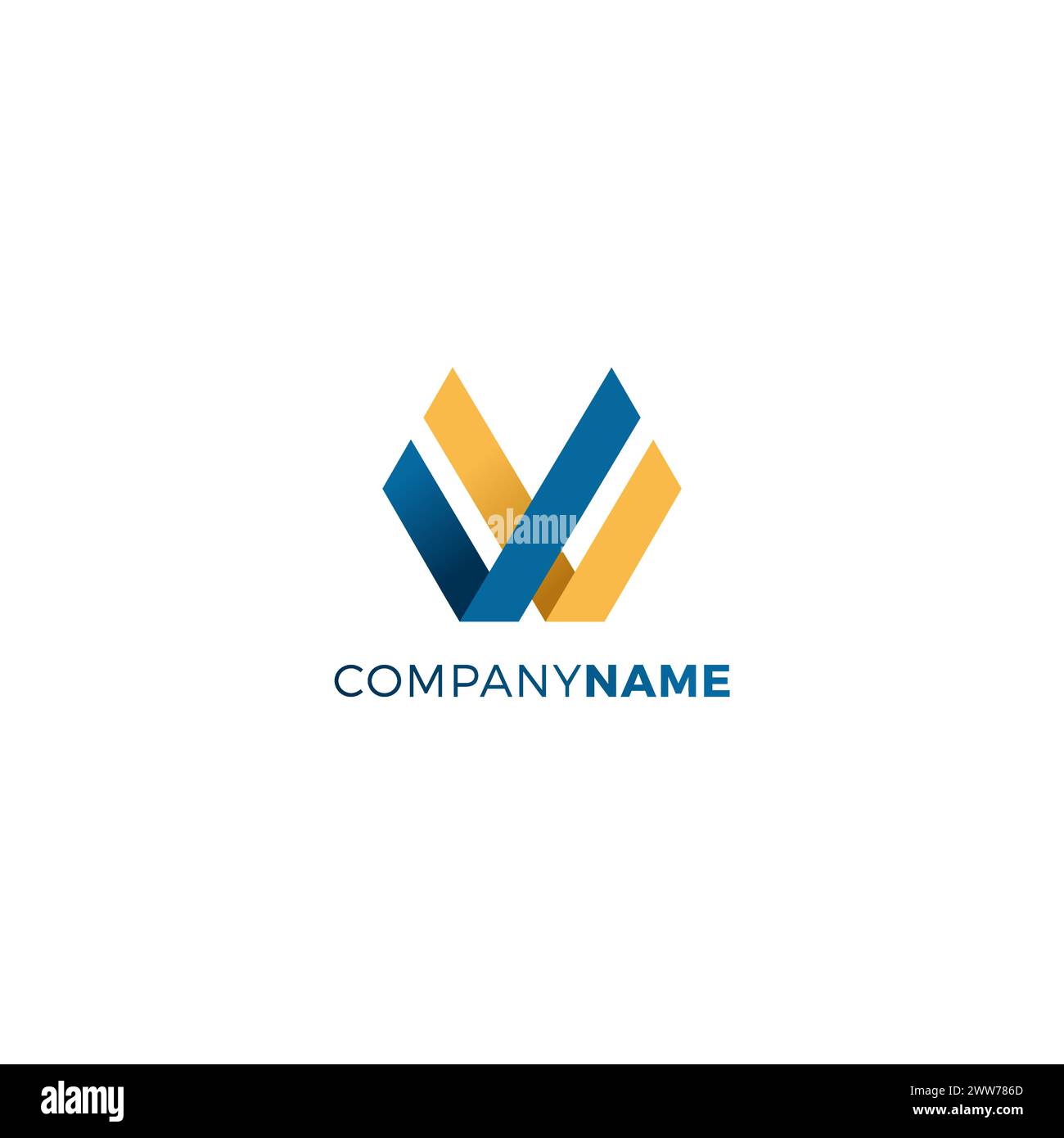 W Design iniziale del logo. Icona lettera W. Illustrazione Vettoriale