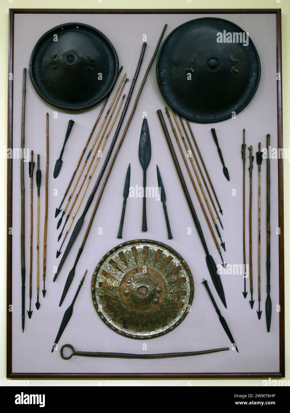 Impero coloniale italiano. Espansione coloniale in Eritrea e Somalia. Armi abissine. xix secolo. Foto Stock