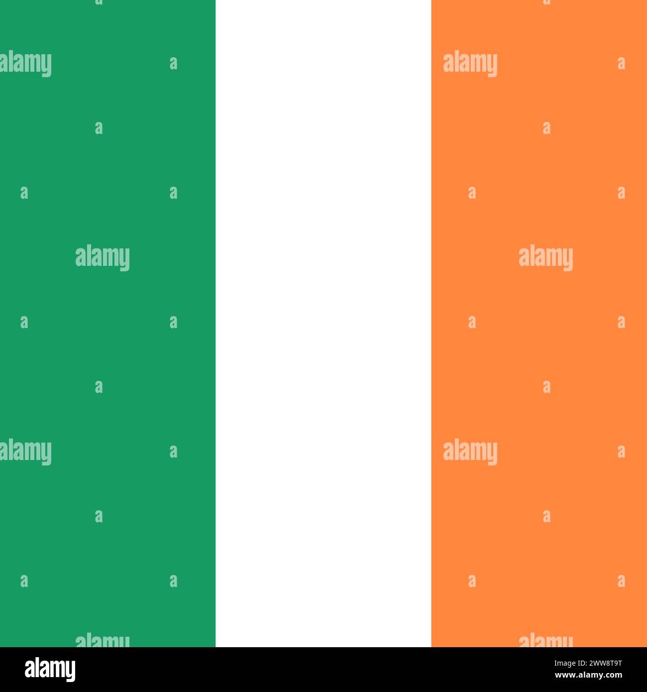 Bandiera dell'Irlanda - quadrato vettoriale piatto pieno con angoli vivi. Illustrazione Vettoriale