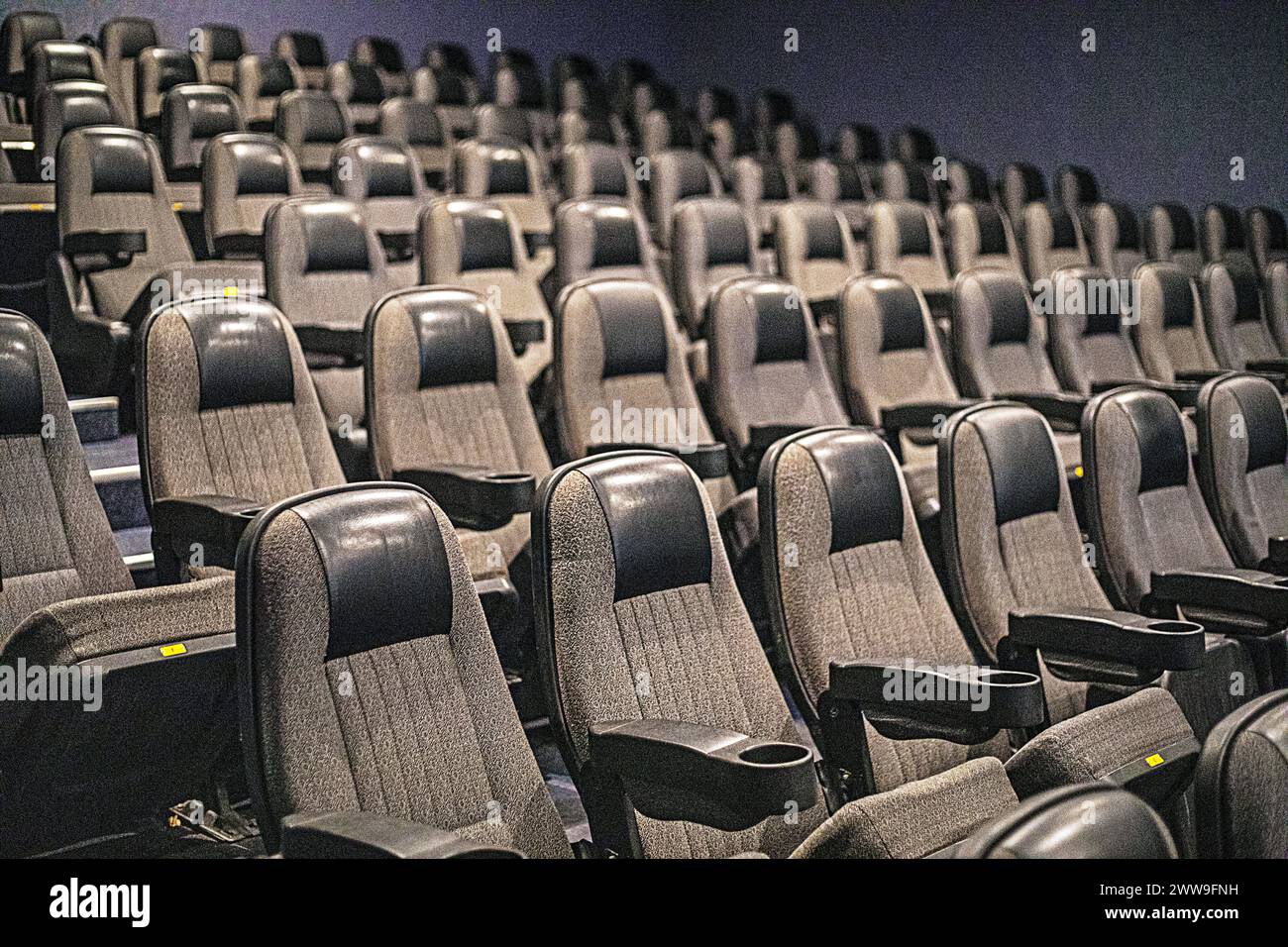 sala con sedie in un cinema prima di guardare un film, vacanza in famiglia Foto Stock