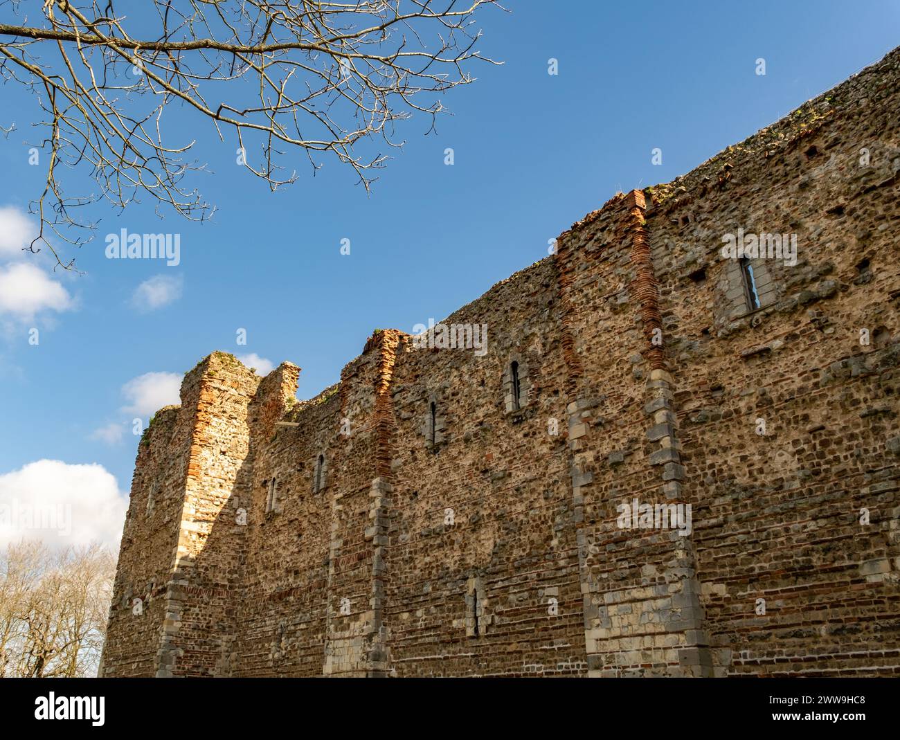 L'esterno del castello medievale nell'Essex Foto Stock