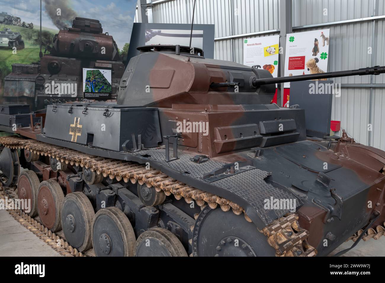 Bovington.Dorset.Regno Unito.8 agosto 2023.Un carro armato Panzer 2 tedesco della seconda guerra mondiale è in mostra al Tank Museum di Dorset Foto Stock