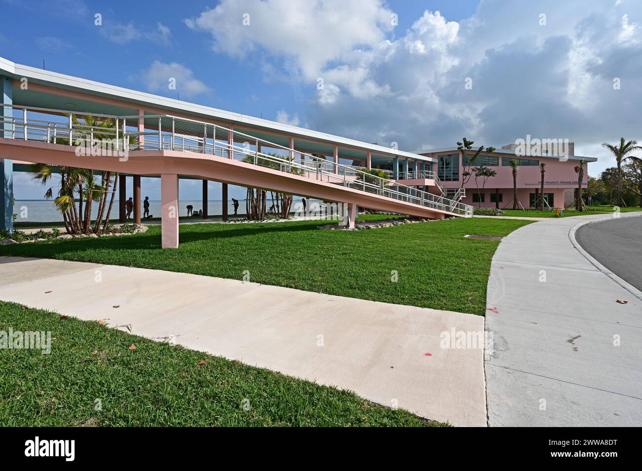 Guy Bradley Visitor Center al Flamingo nel Parco Nazionale delle Everglades, Florida, nel soleggiato pomeriggio di marzo. Foto Stock