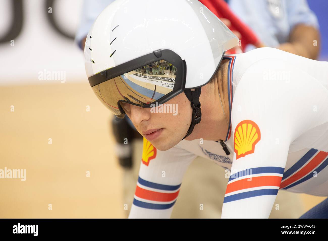 Rio de Janeiro, Brasile. 22 marzo 2024. Finley Graham della Gran Bretagna, medaglia d'argento nell'inseguimento individuale C3 maschile. Crediti: Casey B. Gibson/Alamy Live News Foto Stock