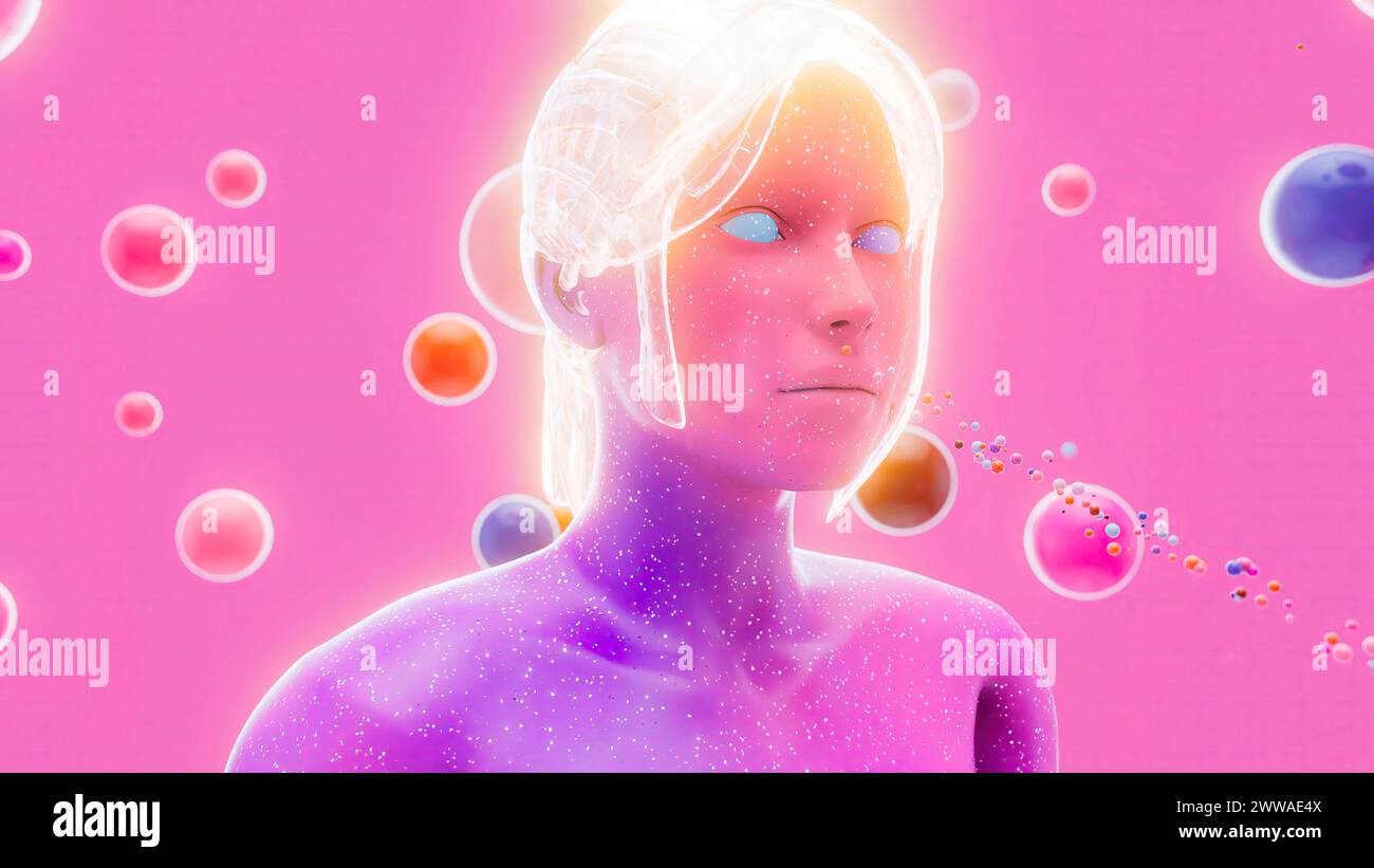 Senso dell'olfatto, illustrazione concettuale. Foto Stock