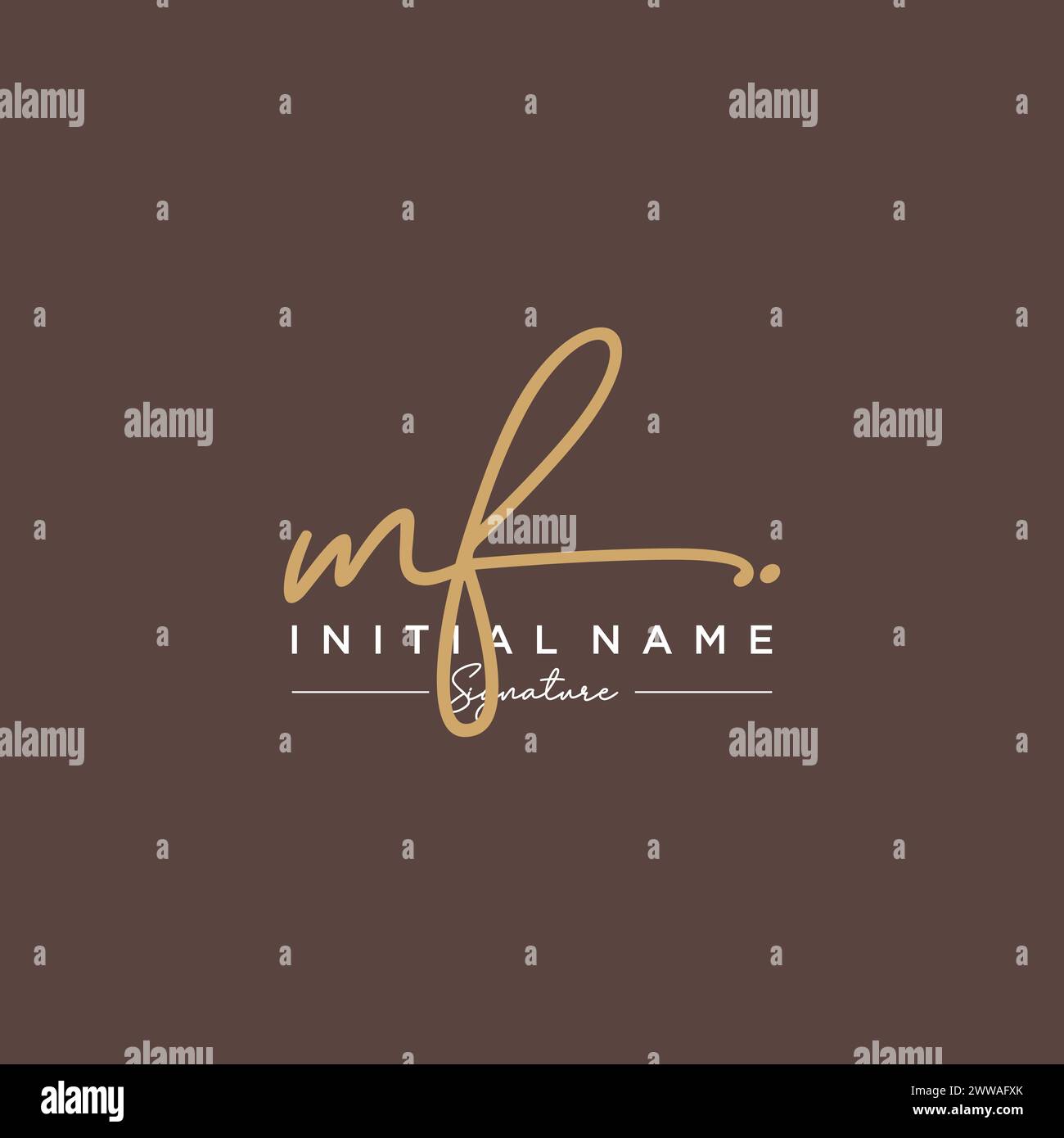 Modello di logo MF Signature Vector Illustrazione Vettoriale