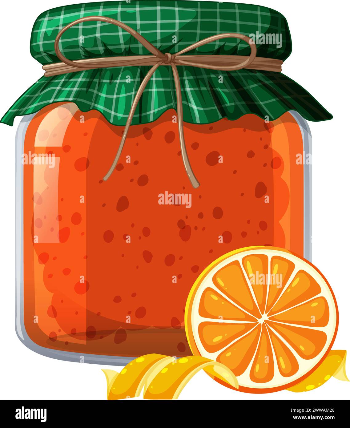 Illustrazione vettoriale di un vaso con marmellata di agrumi Illustrazione Vettoriale