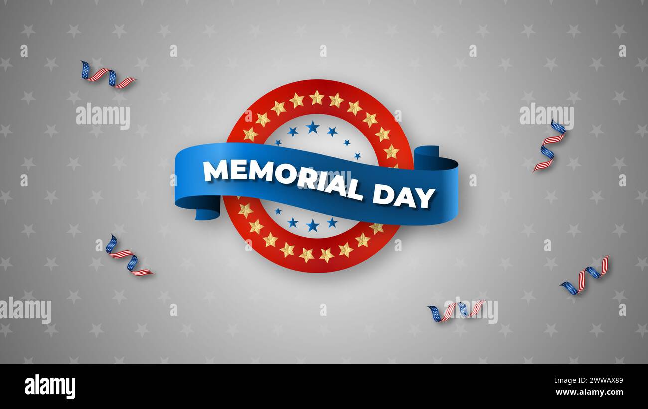 Tessera per l'Happy Memorial Day con nastro in grosgrain Foto Stock