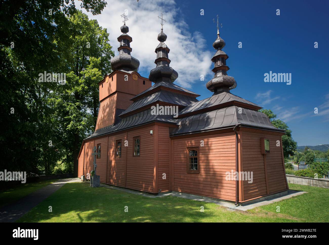 Chiesa ortodossa di San Michele Arcangelo a Wysowa-Zdroj, Polonia Foto Stock
