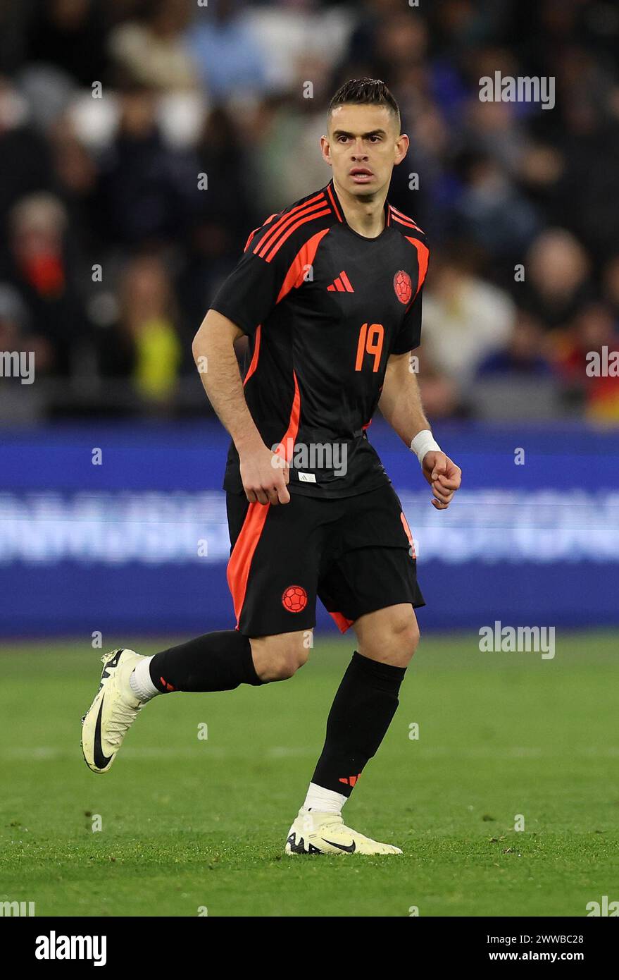 Londra, Regno Unito. 22 marzo 2024. Rafael Santos Borre Maury colombiano durante l'amichevole internazionale al London Stadium di Londra. Il credito per immagini dovrebbe essere: David Klein/Sportimage Credit: Sportimage Ltd/Alamy Live News Foto Stock