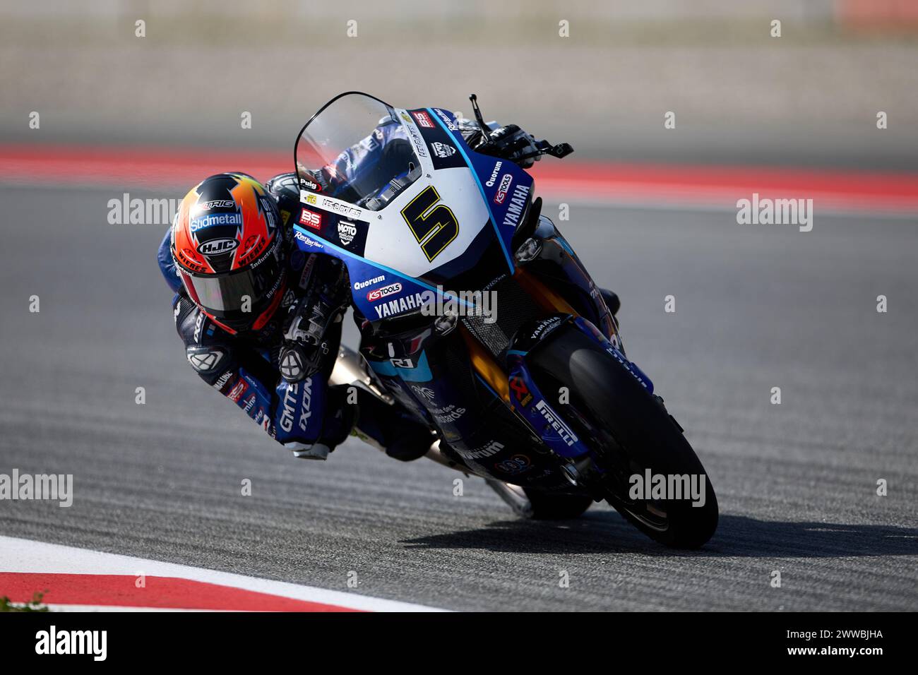 Barcellona, Spagna. 22 marzo 2024. Philipp Oettl dalla Germania del team Yamaha GMT94 con Yamaha YZF R1 durante il MOTUL FIM Superbike World Championship 2024 - Pirelli Catalunya Round al Circuit de Barcelona-Catalunya il 22 marzo 2024 a Barcellona, Spagna (Credit Image: © David Ramirez/DAX via ZUMA Press Wire) SOLO USO EDITORIALE! Non per USO commerciale! Foto Stock