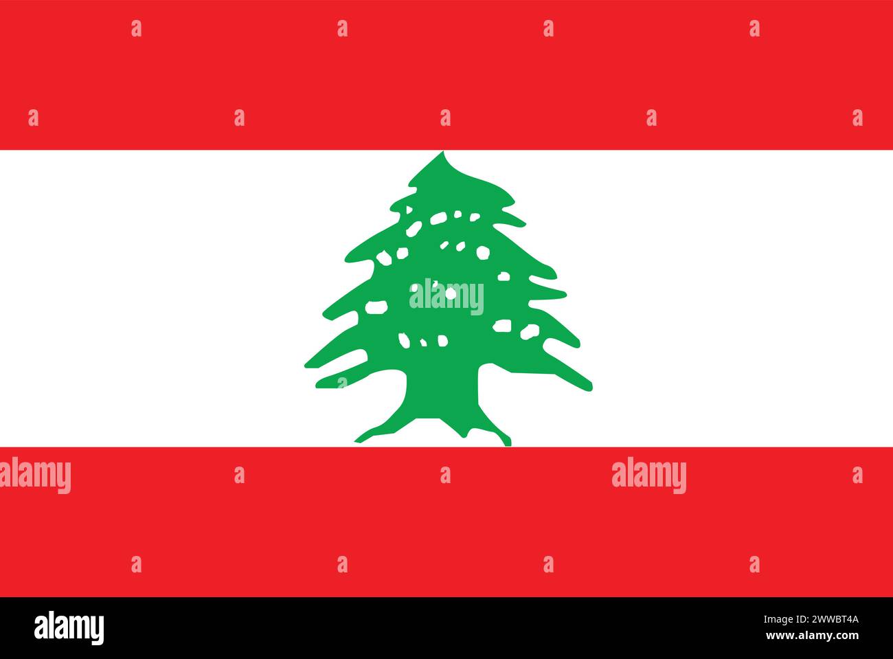 Bandiera nazionale del Libano, segno del Libano, bandiera del Libano Illustrazione Vettoriale