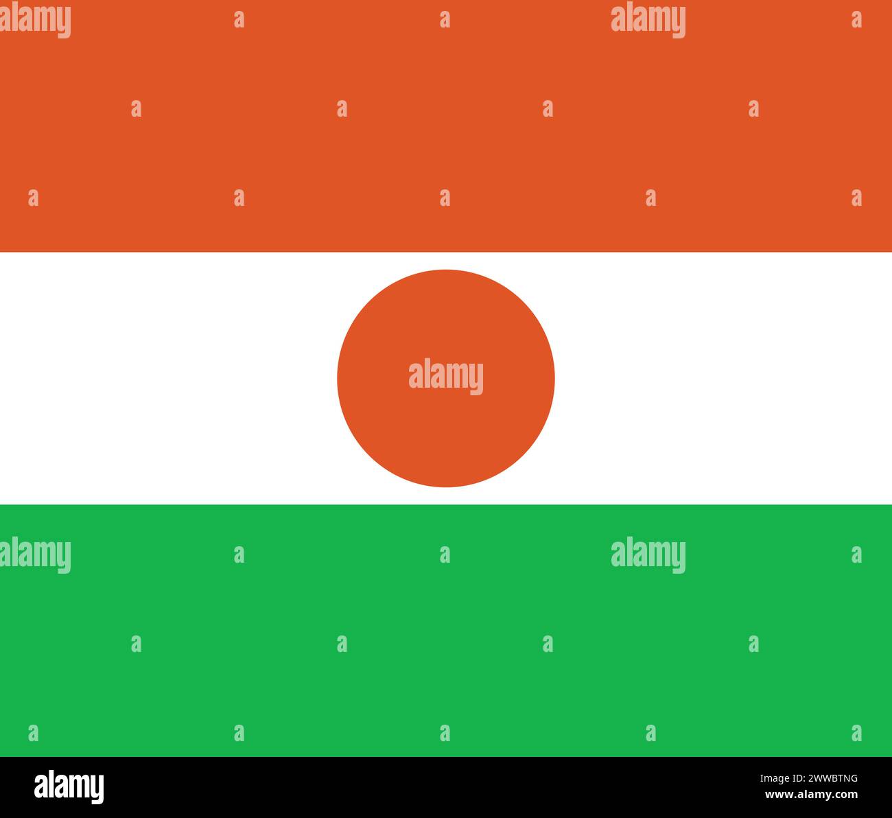 Bandiera nazionale del Niger, segno del Niger, bandiera del Niger Illustrazione Vettoriale