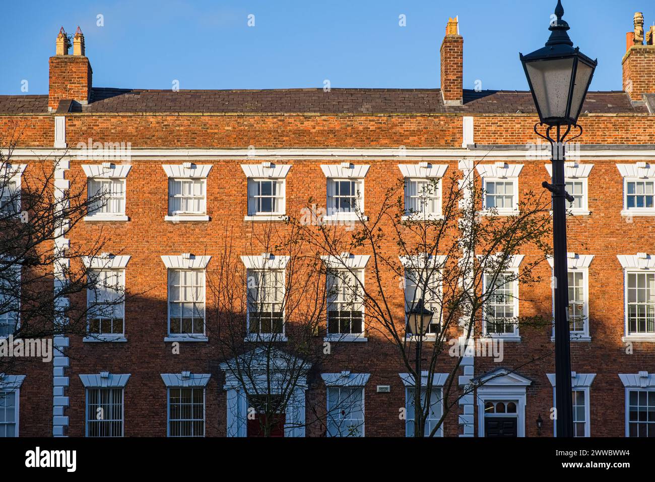 Case georgiane a Abbey Square, Chester, Cheshire, Inghilterra Foto Stock