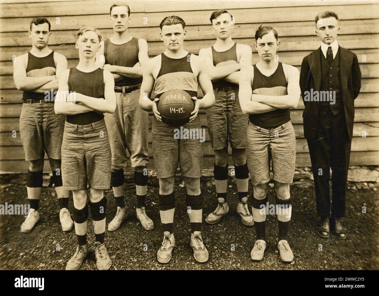 Storia del basket, pallacanestro d'epoca Foto Stock