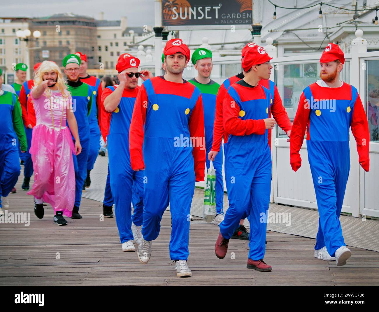 Un cervo a tema Super Mario a Brighton, Inghilterra Foto Stock