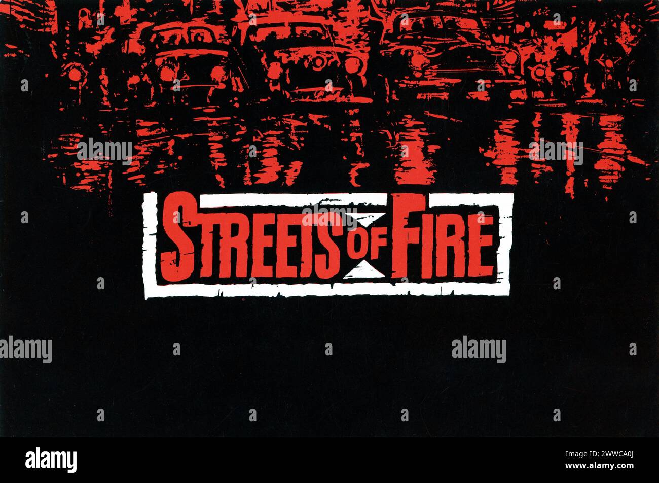 MICHAEL PARÉ DIANE LAINE RICK MORANIS e AMY MADIGAN in STREETS OF FIRE 1984 regista WALTER HILL sceneggiatori Walter Hill e Larry Gross colonna sonora Ry Cooder materiale musicale speciale supervisionato dai produttori Jimmy Iovine Lawrence Gordon e Joel Silver Universal Pictures / RKO Pictures Foto Stock