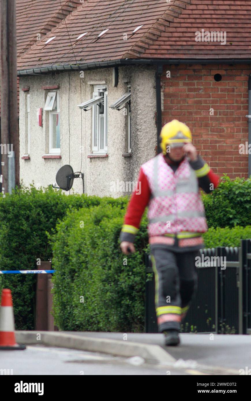 11/05/2012..la scena in Victory Road, Allenton, Derby, dove cinque bambini sono morti e due adulti sono stati portati in ospedale questa mattina dopo un incendio... tutto Foto Stock