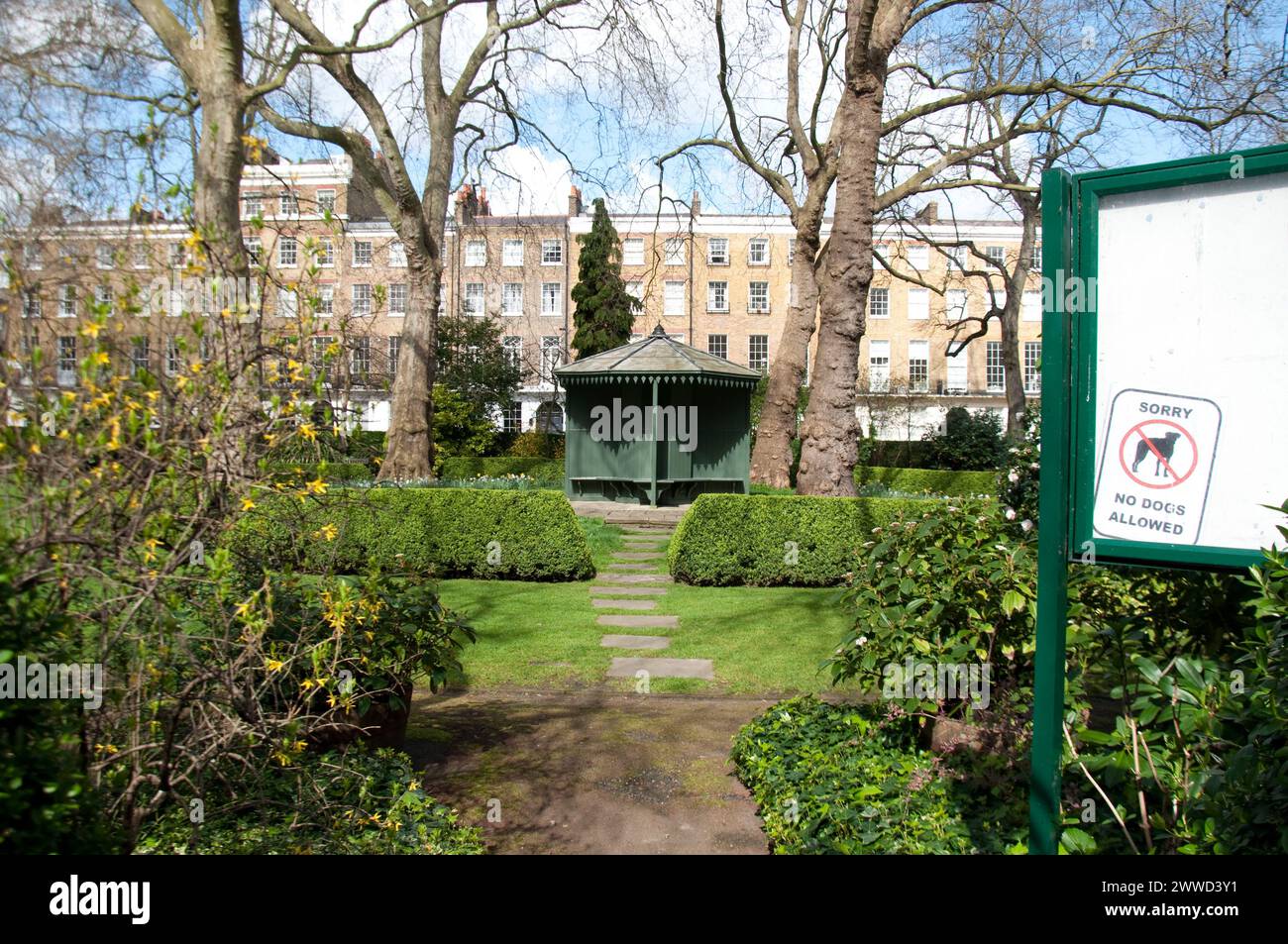 Dorset Square, Private Park, City of Westminster, Londra, Regno Unito Foto Stock