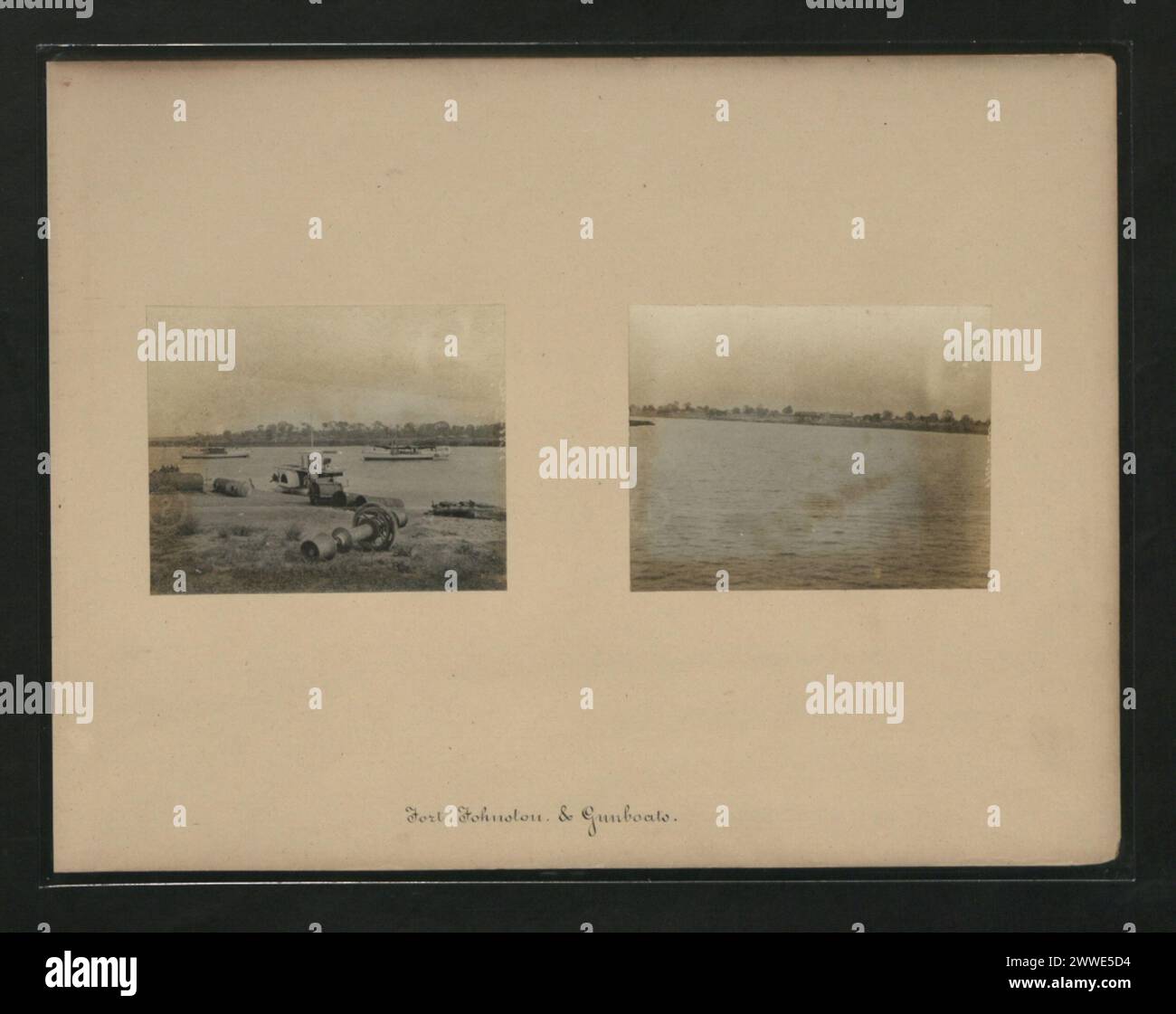 Fotografia che mostra Fort Johnston e le sue cannoniere in Malawi, che rappresentano le installazioni militari coloniali e le operazioni navali. Foto Stock