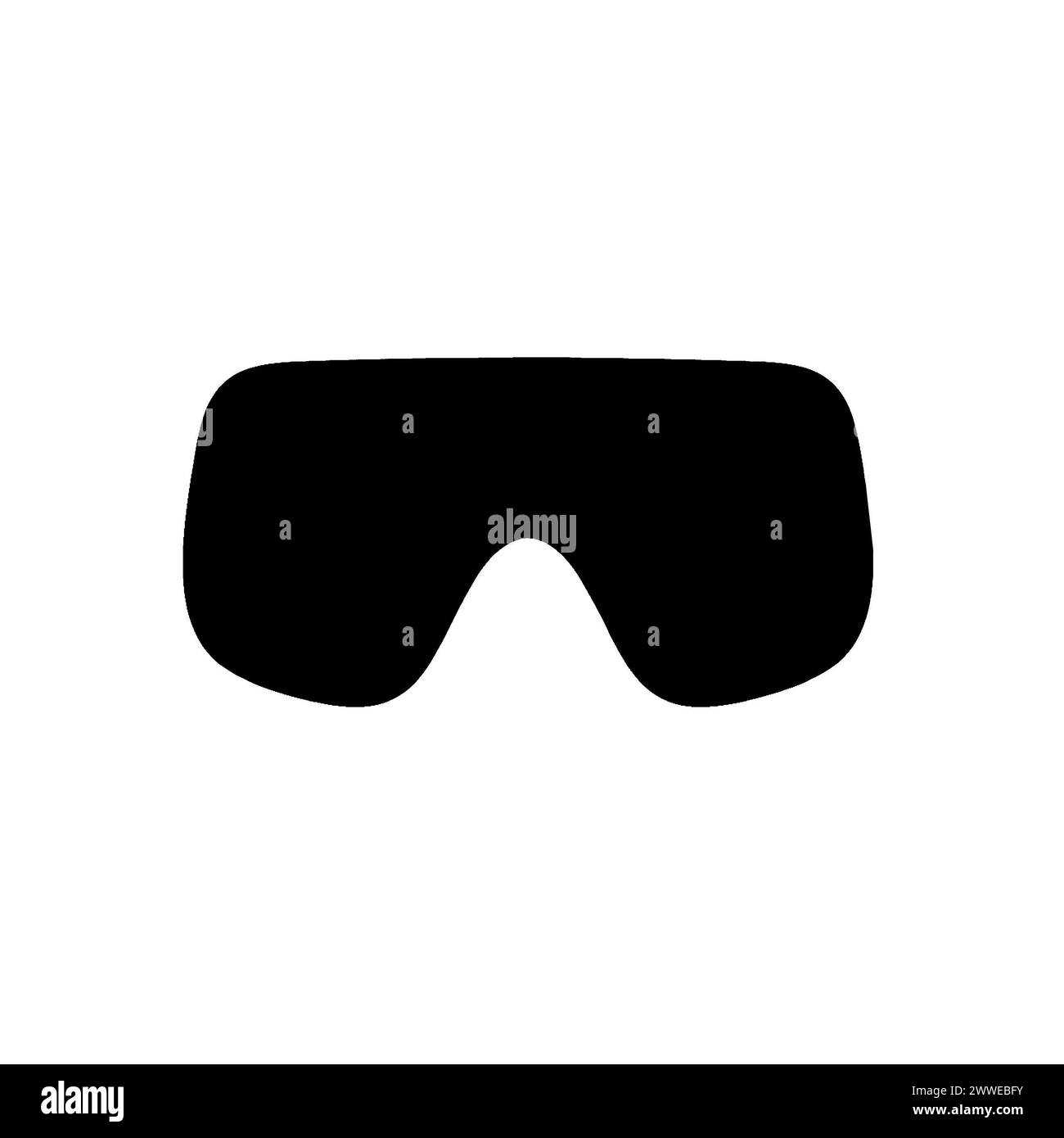 Icona degli occhiali da sci isolata sul bianco. Sport invernali. Attrezzatura invernale per lo sci. Pittogramma occhiali da sci Foto Stock